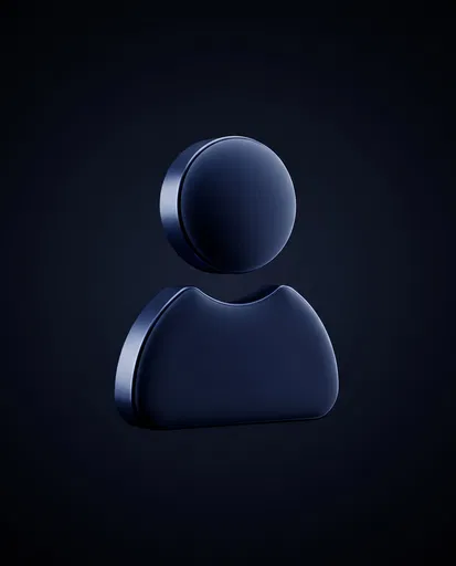 3D Navy Blue User Avatar Icon