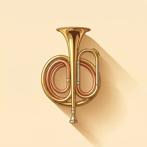 Brass Bugle Horn Vector Icon