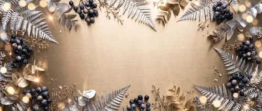 Metallic Foliage and Berries Border Frame