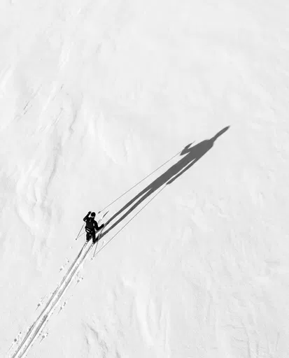 Aerial View of Cross-Country Skier