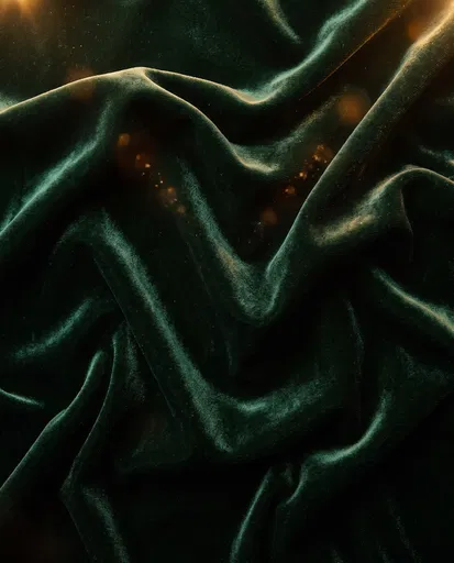 Dark Emerald Velvet Fabric Background
