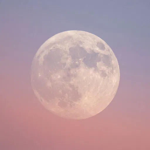 Full Moon in Pastel Twilight Sky