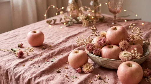 Blush Pink Apples and Dried Flowers