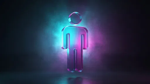 Glowing 3D Male Restroom Icon