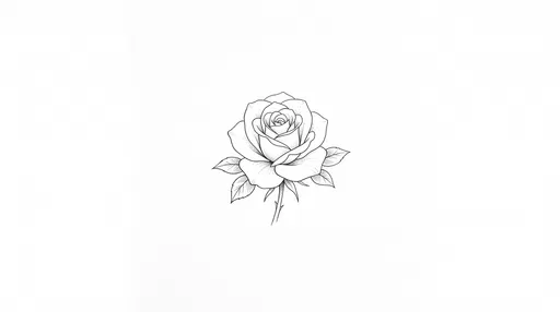 Minimalist Black Line Drawing of Rose