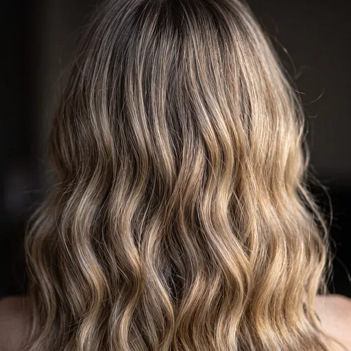 Wavy Dark Blonde Hair Back View