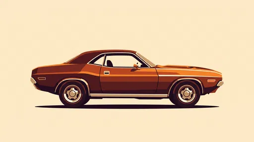Classic Brown Muscle Car Vector Illustration