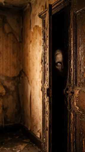 Creepy Face Peeking From Old Closet