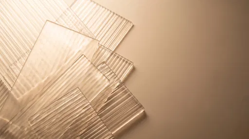 Fluted Glass Slabs Warm Flatlay