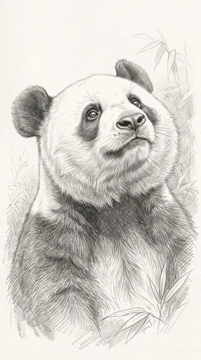 Graphite Pencil Sketch of Giant Panda