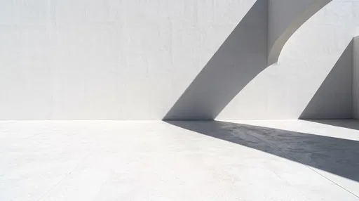 Minimalist White Architectural Stage with Shadows