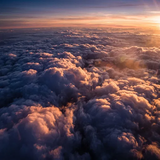 Aerial View of Sunset Clouds