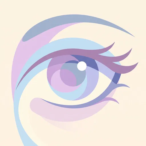 Abstract Pastel Blue and Lilac Eye Illustration