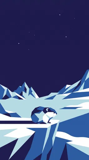 Geometric Arctic Lemming on Icy Ledge