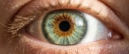 Macro Close-Up of Eye with Central Heterochromia