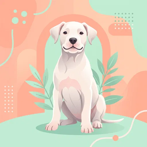 Pastel Vector Illustration of White Puppy