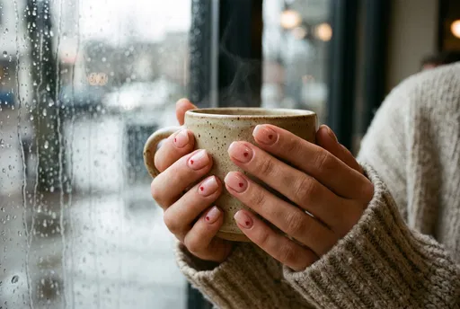 Hands With Heart Nail Art Holding Mug