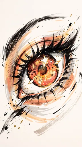 Stylized Anime Eye Ink Illustration
