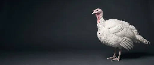 White Turkey Studio Portrait on Dark Background