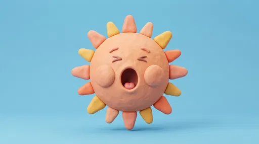 Yawning Clay Peach Sun Character