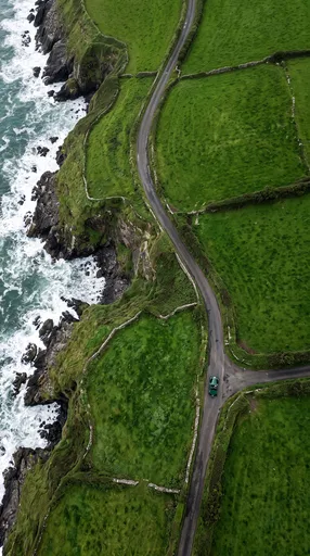 Aerial View of Irish Coastal Road