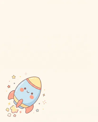 Cute Pastel Kawaii Rocket Background