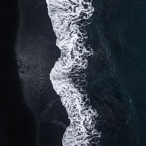 Aerial View of Black Sand Beach