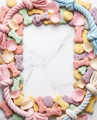 Pastel Dog Biscuit and Rope Border