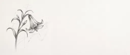 Graphite Sketch of Drooping Lily