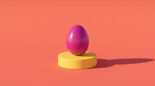 Magenta Easter Egg on Yellow Pedestal