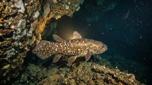 Indonesian Coelacanth in Deep Sea Cave