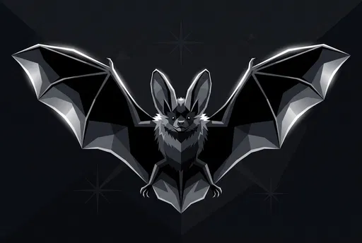 Geometric Black and Silver Flying Bat