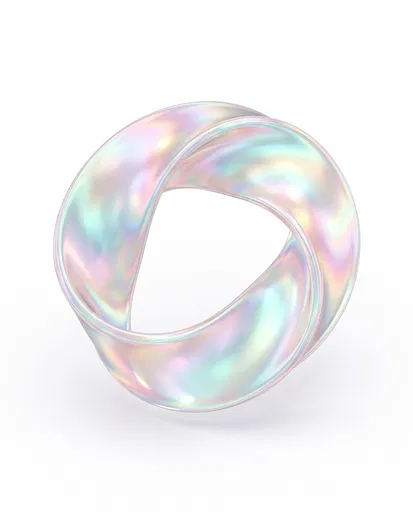 Iridescent Holographic Twisted Ribbon Loop