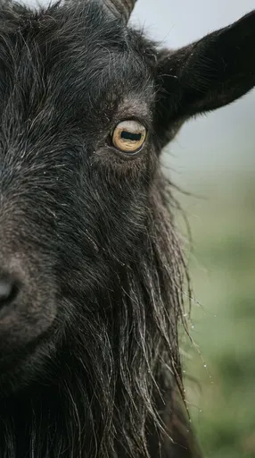 Close-Up of Black Goat Eye