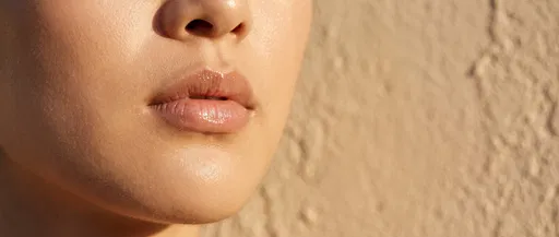 Macro Shot of Glossy Lips in Sunlight