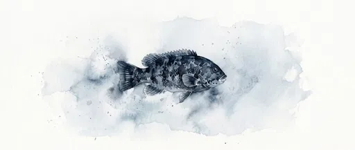 Watercolor Illustration of Mottled Blackfish