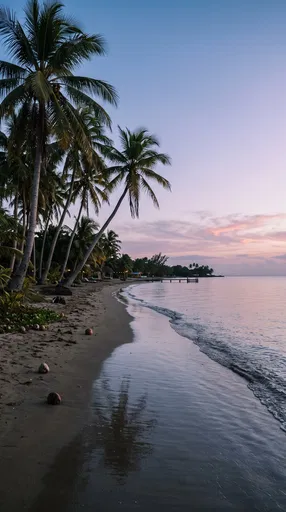 Tropical Palm Beach at Twilight