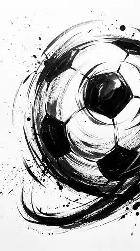 Dynamic Sumi Ink Spinning Soccer Ball