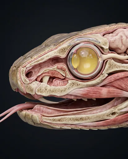 Anatomical Cross-Section of Snake Head