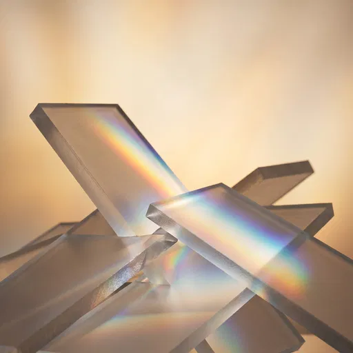 Frosted Acrylic Slabs with Rainbow Prism Light