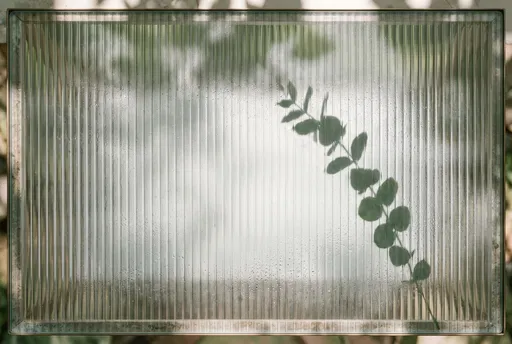 Frosted Ribbed Glass With Eucalyptus