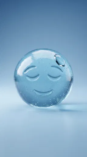 Blue Hydrogel Relieved Emoji Sphere