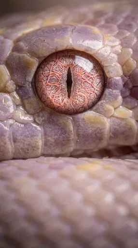 Macro Close-Up of Lavender Python Eye
