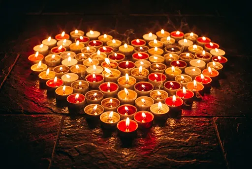 Glowing Tea Light Candle Heart