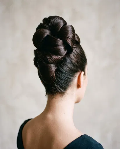 Sculpted Espresso Hair Coil Rear Portrait