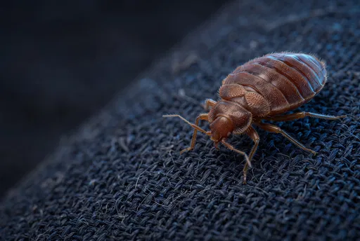 Macro Bed Bug on Dark Fabric