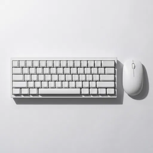Minimalist White Mechanical Keyboard and Mouse