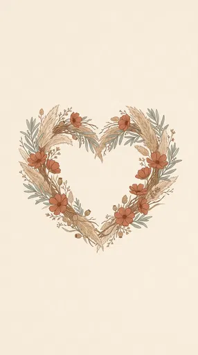 Botanical Heart Wreath with Pampas Grass