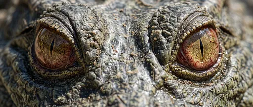Extreme Close-Up of Reptilian Creature Eyes