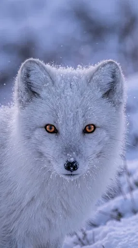 Arctic Fox Portrait in Winter Twilight